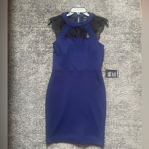 EXPRESS Blue and Black Lace Mini Dress 6